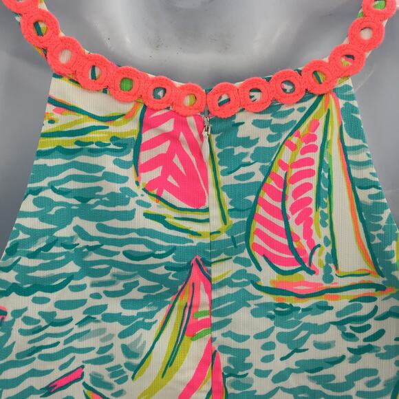 Lilly Pulitzer Halter Neck Floral Shift Sasha Dress in Ugotta Regatta 16 EUC - Picture 3 of 6
